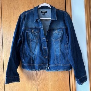 Super Cute Jean Jacket with light stretch, frayed edges